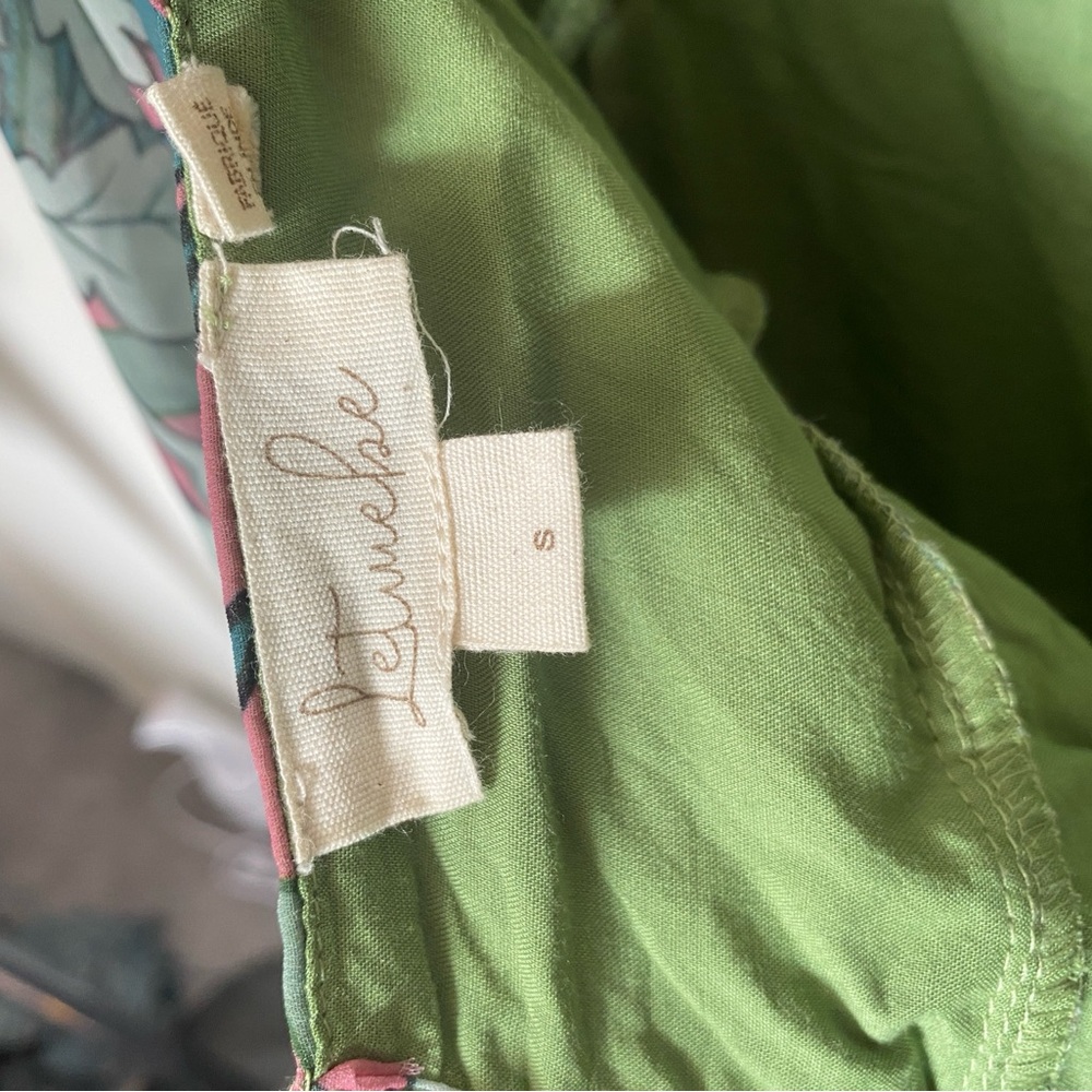 Anthropologie let me be Green and Pink Floral Long Sleeve maxi Dress size small - Picture 4 of 6